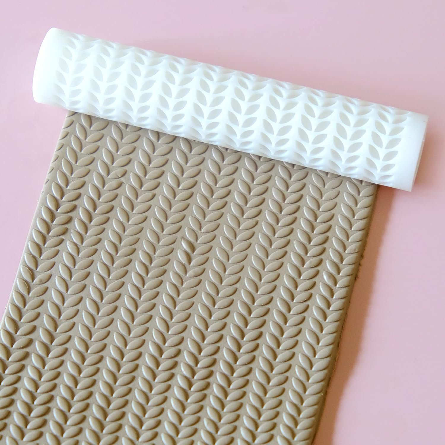 Rodillo de textura de hoja trenzada para arcilla y repostería